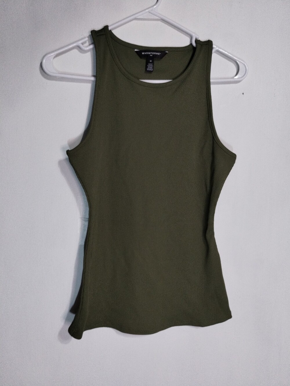 White  House Black Market Forme Olive Ribbed Tank Top